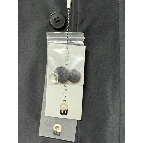 Geoffrey Beene All Weather Trench Coat Jacket Men’s M Black Button Front NWT - Picture 4 of 8